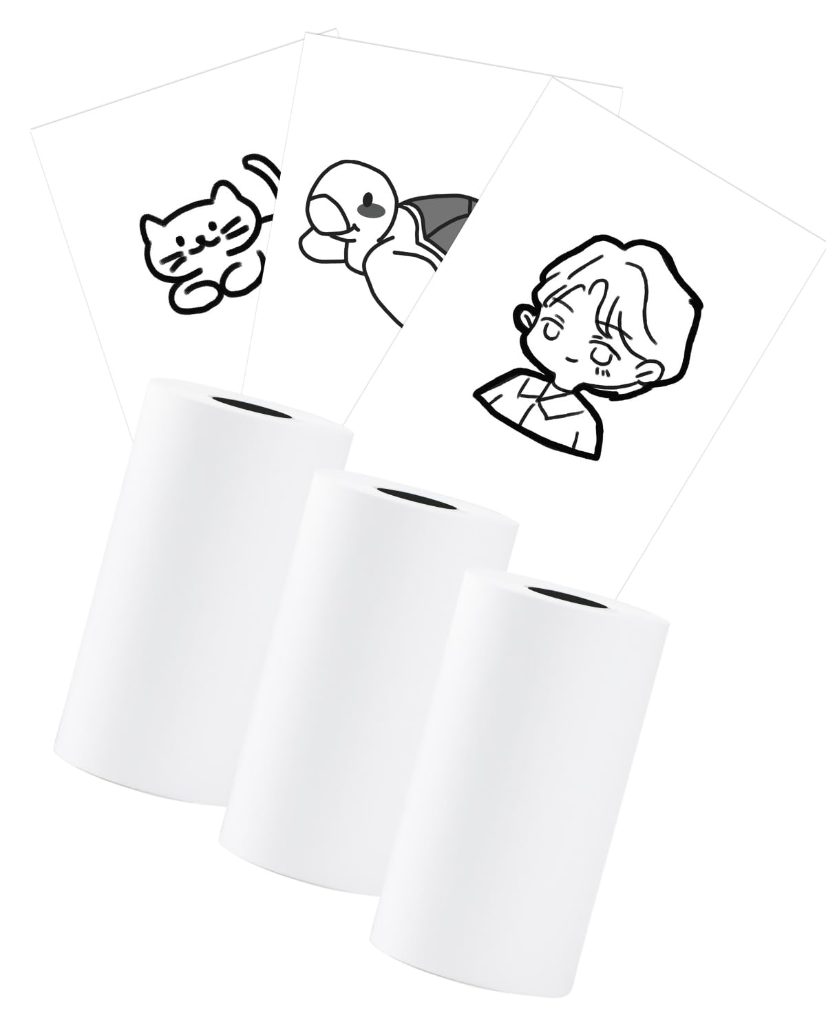 Memolife M02L Printer Paper Roll - White T02 Non-Adhesive Paper M02X Paper -Validity Period:10 Years, Memolife M02L Paper Compatible With Phomemo Memoqueen Memoking T02 Paper, 3 Rolls(2in*21.3ft/Roll)