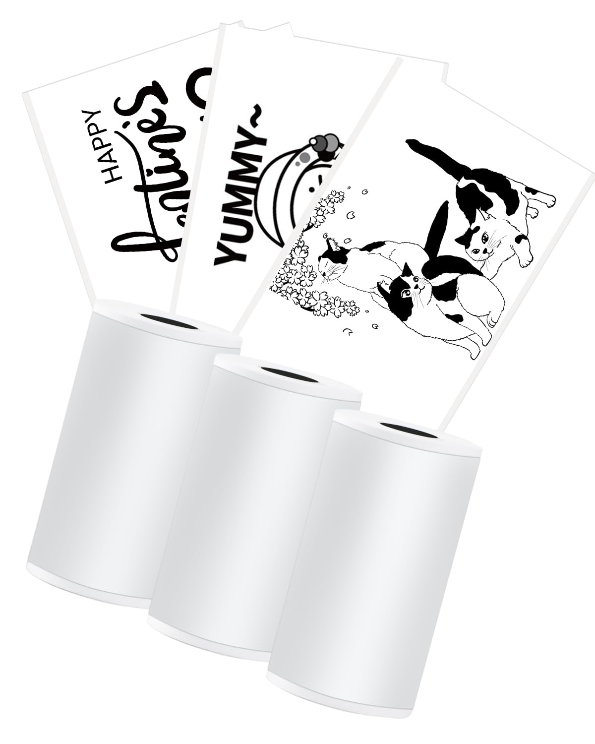 Phomemo M02L White Adhesive Thermal Paper, Sticker Paper Printer Paper