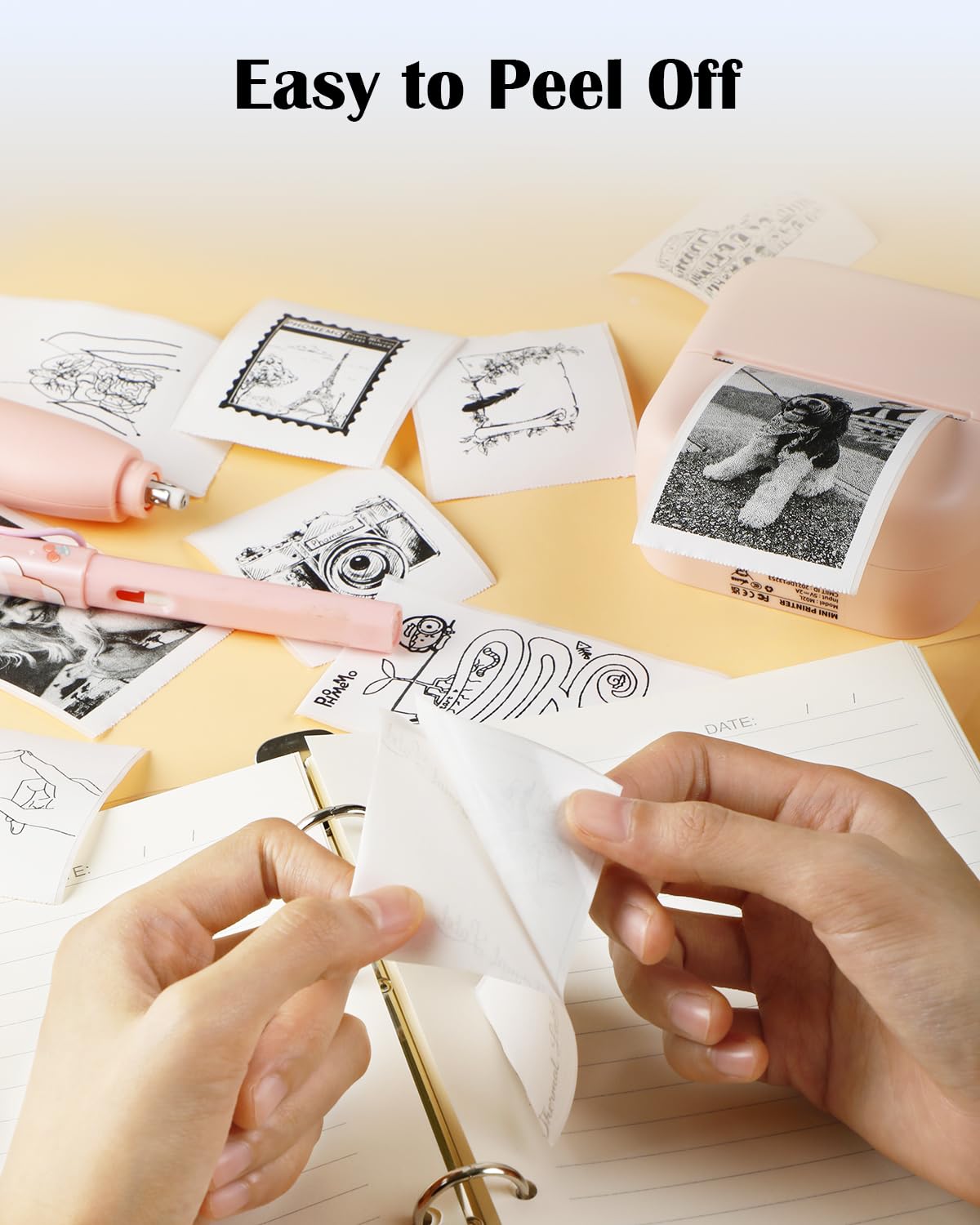 White T02 Printer Sticker Paper - Validity Period:10 Years - Memolife M02L Paper M02X Adhesive Paper, Memolife M02L Paper Compatible with Phomemo T02 Paper - 3 Rolls & 2in*11.5ft/Roll