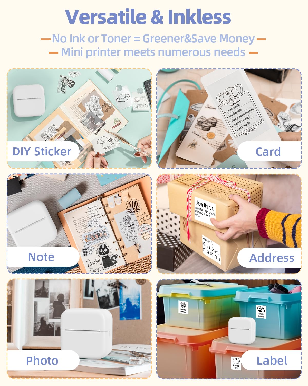 White T02 Printer Sticker Paper - Validity Period:10 Years - Memolife M02L Paper M02X Adhesive Paper, Memolife M02L Paper Compatible with Phomemo T02 Paper - 3 Rolls & 2in*11.5ft/Roll